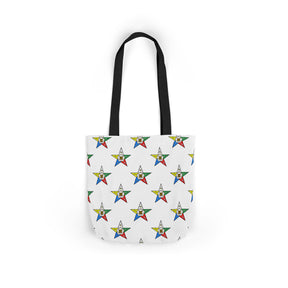 OES Tote Bag - White Polyester With Colorful Star - Bricks Masons