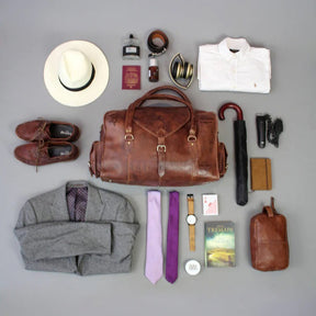 OES Travel Bag - Handmade Genuine Leather - Bricks Masons