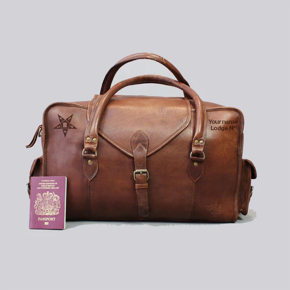 OES Travel Bag - Handmade Genuine Leather - Bricks Masons