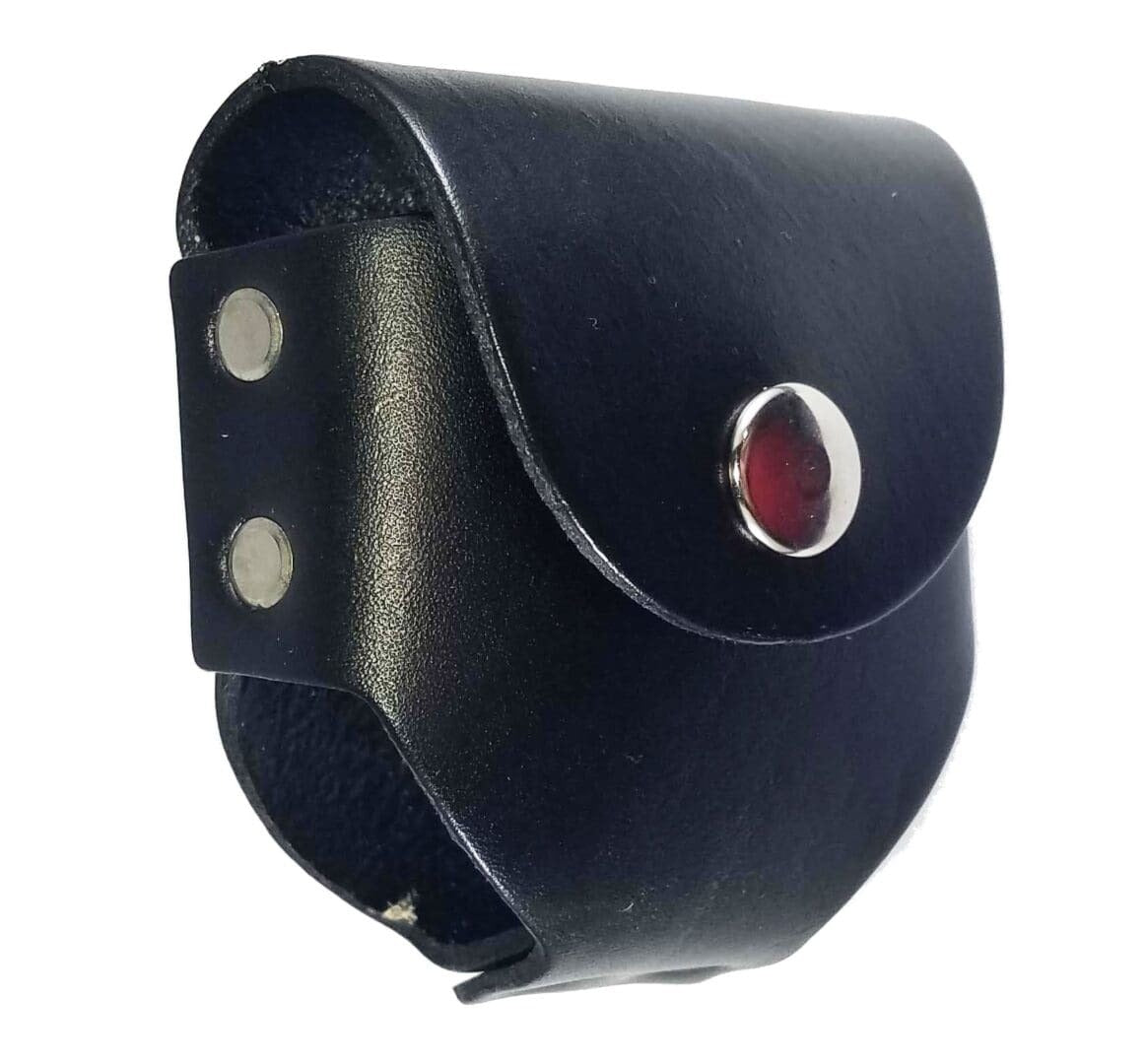 Shriners Snuff Can Holder - Genuine Leather with Snap Closure - Bricks Masons