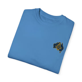 Master Mason Blue Lodge Australia Jurisdiction T-Shirt - Mason Garment-Dyed Tee - Bricks Masons