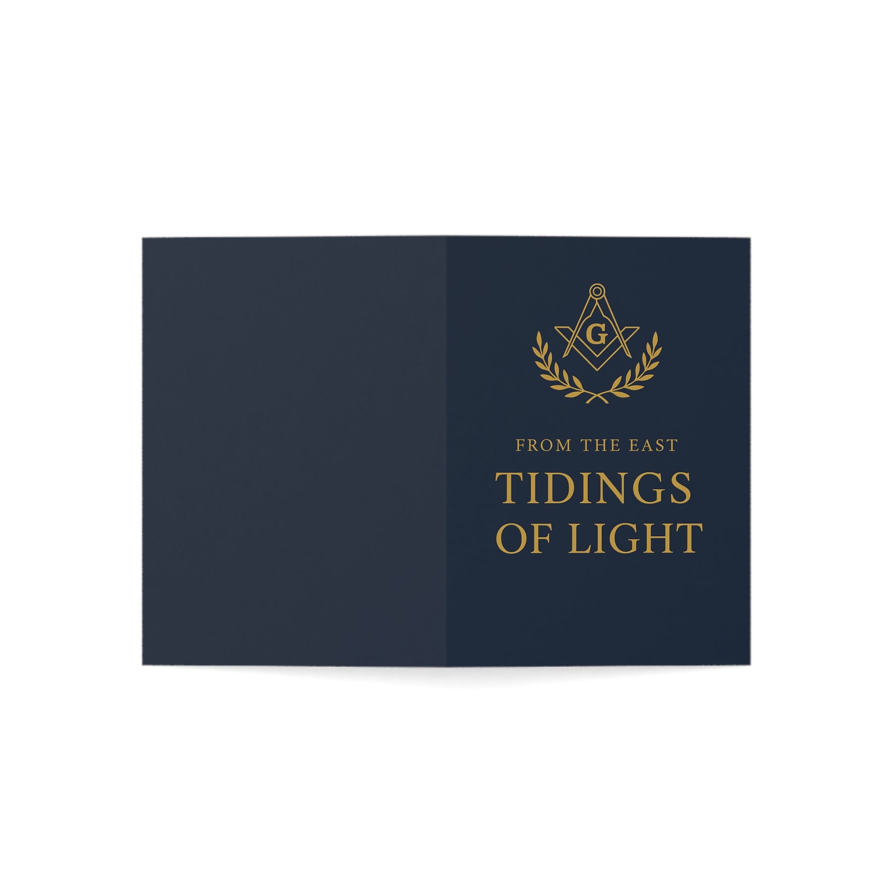 Master Mason Blue Lodge Greeting Card - S&C G with Wreath From The East Tidings of Light - Bricks Masons