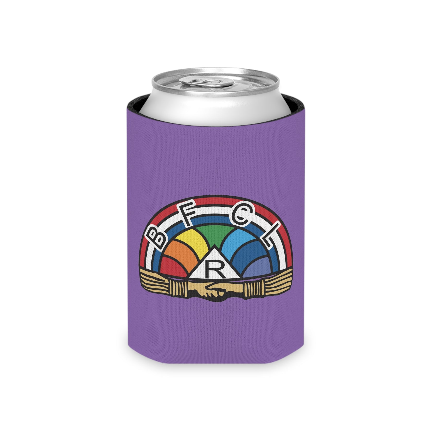 International Order of The Rainbow For Girls Can Cooler - Purple With Colorful Emblem - Bricks Masons