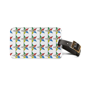 OES Luggage Tag - White With Black Leather Strap - Bricks Masons