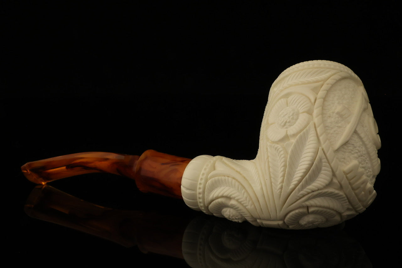 Master Mason Blue Lodge Meerschaum Pipe - Handcrafted With Fitted Case - Bricks Masons