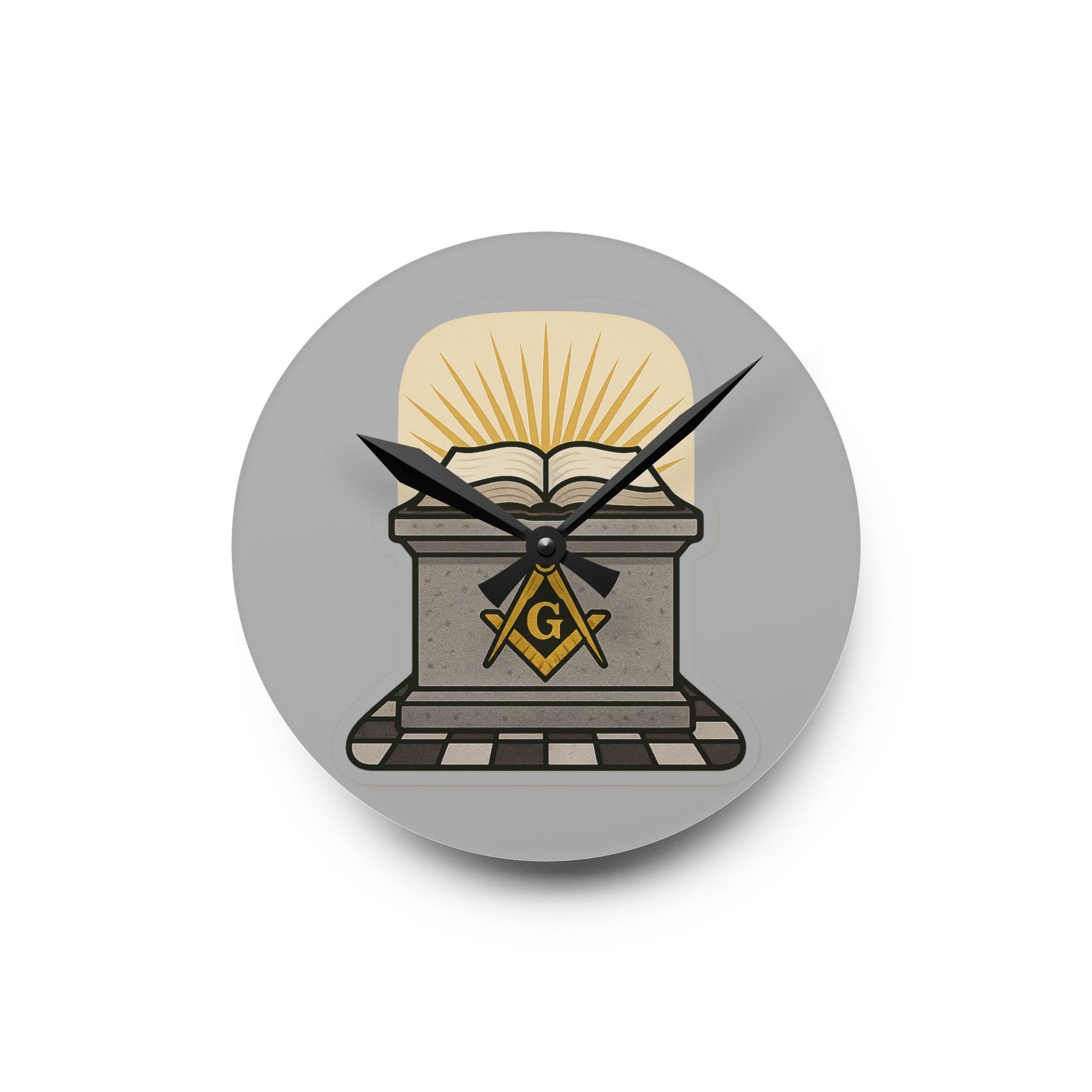 Master Mason Blue Lodge Clock - Sacred Altar Symbol of Light and Morality - Bricks Masons