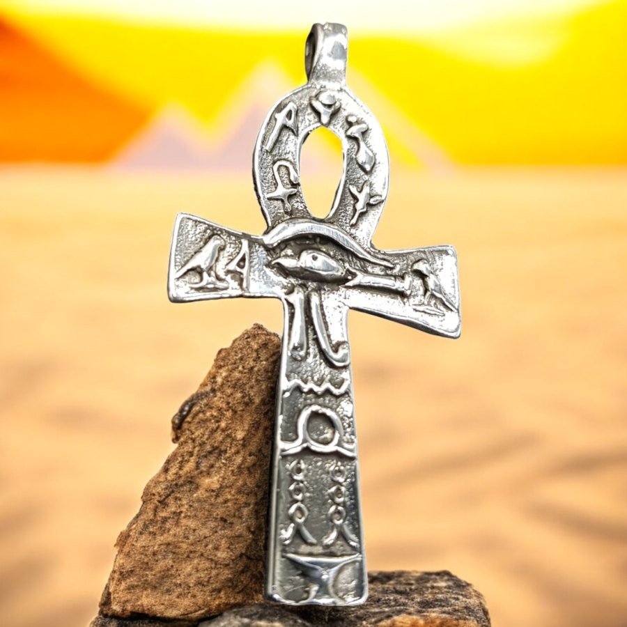 Ankh Cross of Life Pendant in Silver 5 x 2.5 cm 7 g Art 617 - Bricks Masons
