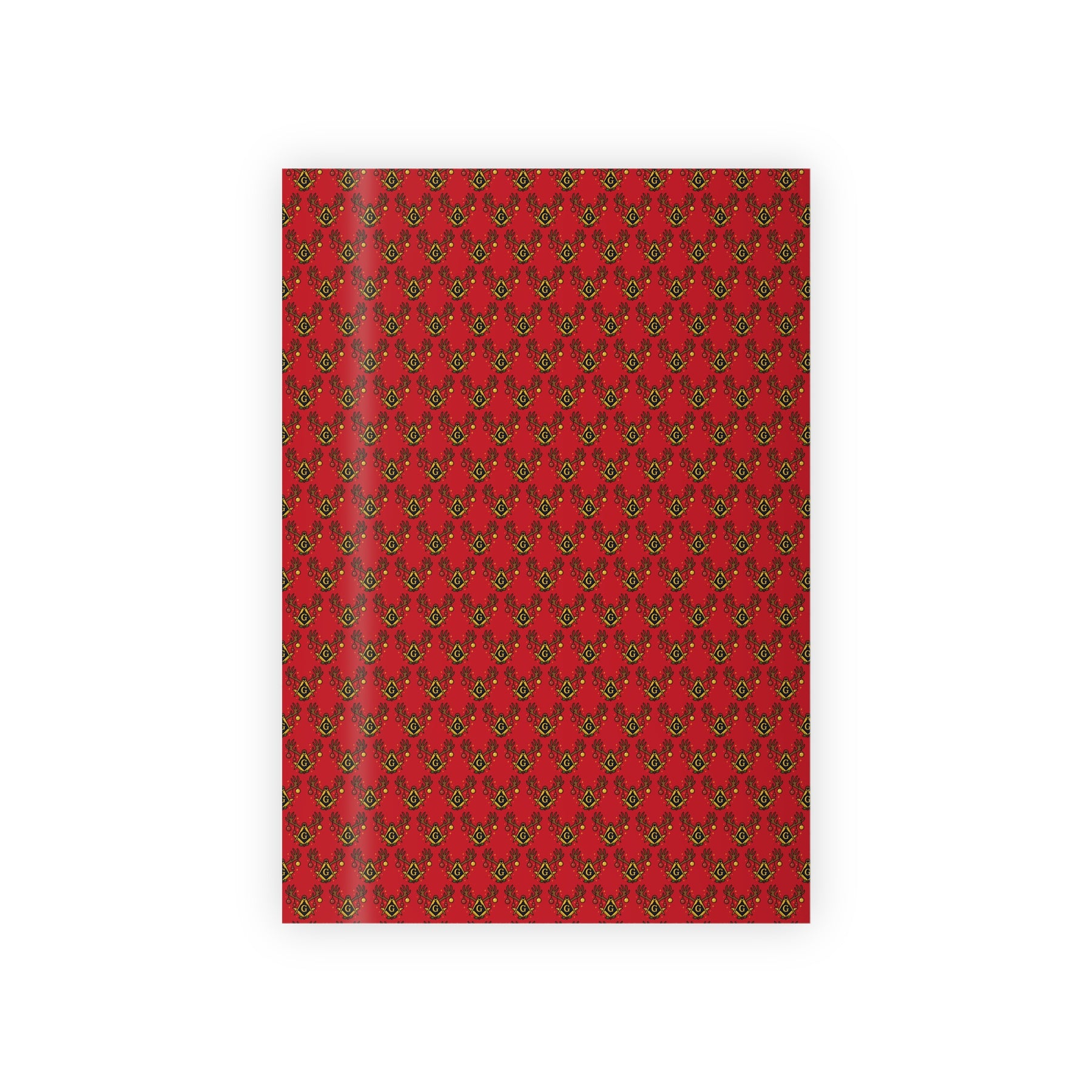 Master Mason Blue Lodge Wrapping Paper - Square & Compass G Holiday Edition - Bricks Masons