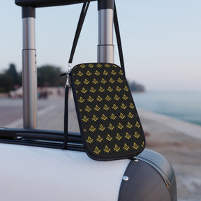 Master Mason Blue Lodge Passport Wallet - Gold Square & Compass Pattern - Bricks Masons