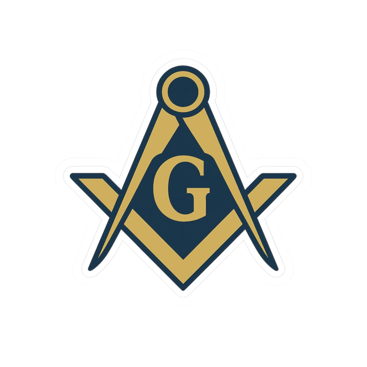 Master Mason Blue Lodge Sticker Decal - Kiss-Cut Square & Compass G - Bricks Masons
