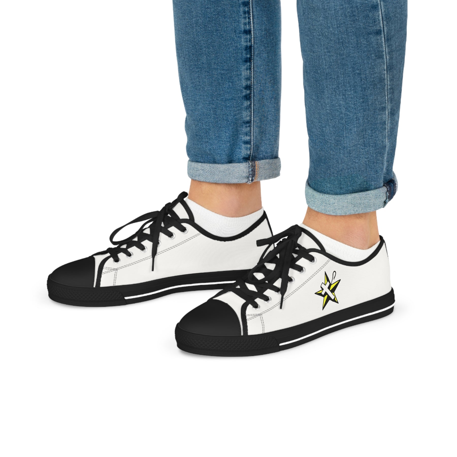 The Order of the White Shrine of Jerusalem Sneaker - Low Top Sneaker Black & White - Bricks Masons