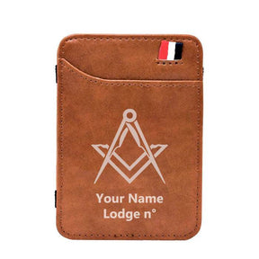 Master Mason Blue Lodge Wallet - Black & Brown - Bricks Masons