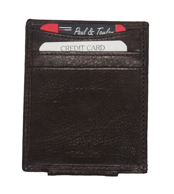 OES Wallet - Brown Leather With Money Clip