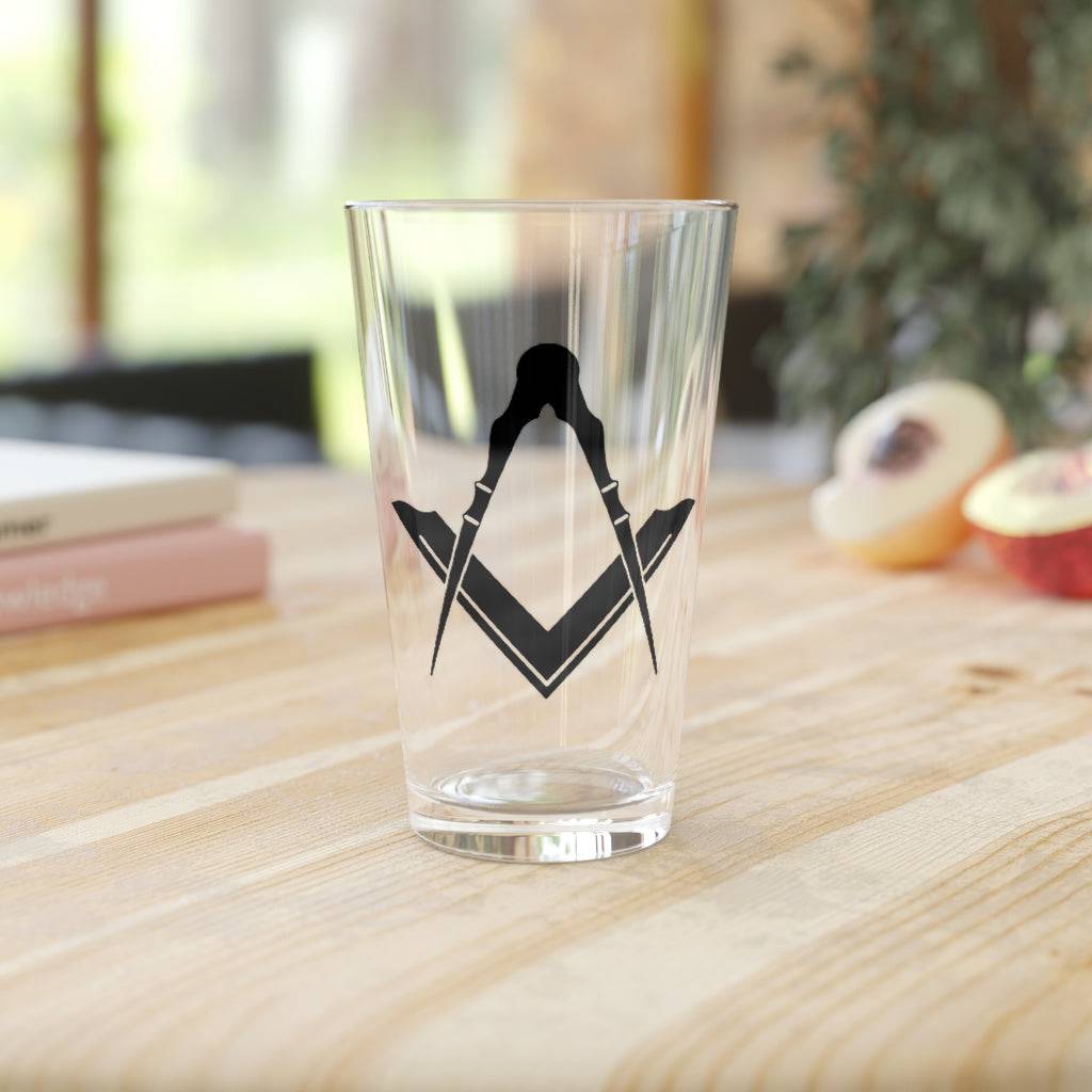 Master Mason Blue Lodge Pint Glass - 16oz Square & Compass