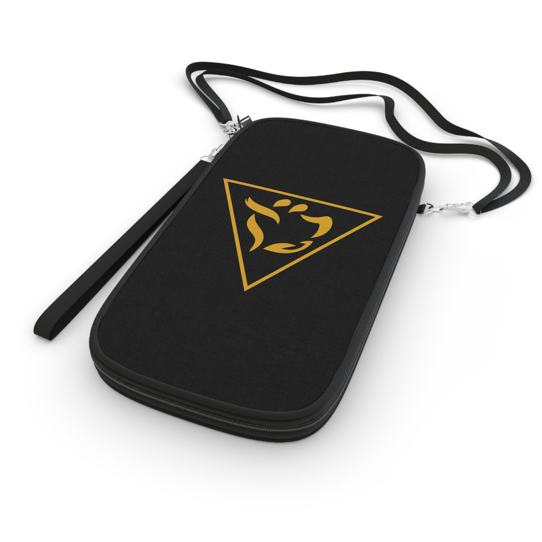 Grand Tiler of Solomon Passport Wallet - Gold & Black With Shoulder & Wrist Strap - Bricks Masons