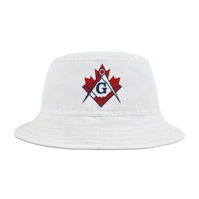 Master Mason Blue Lodge Canada Jurisdiction Bucket Hat - White Canada Mason - Bricks Masons