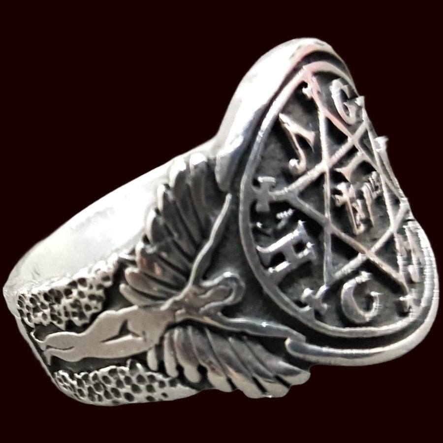 King Solomon's Signet Ring in Silver 1.8 cm 12 g Art 746 - Bricks Masons