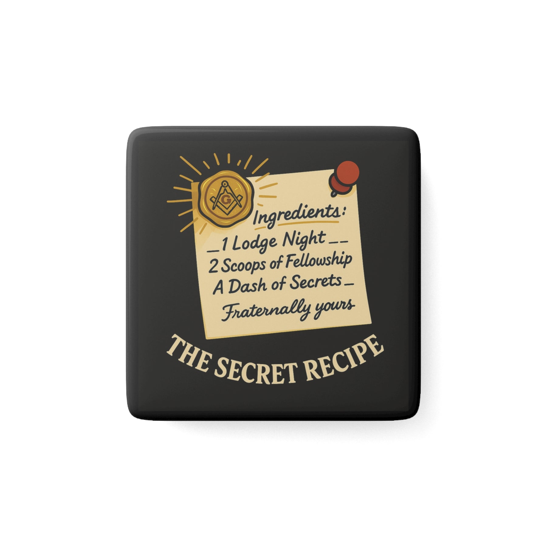 Master Mason Blue Lodge Magnet - Porcelain With Magnet - Bricks Masons