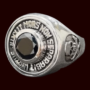 Masonic Ring Virtus Junxit Stone Silver Freemasonry Art 76 - Bricks Masons