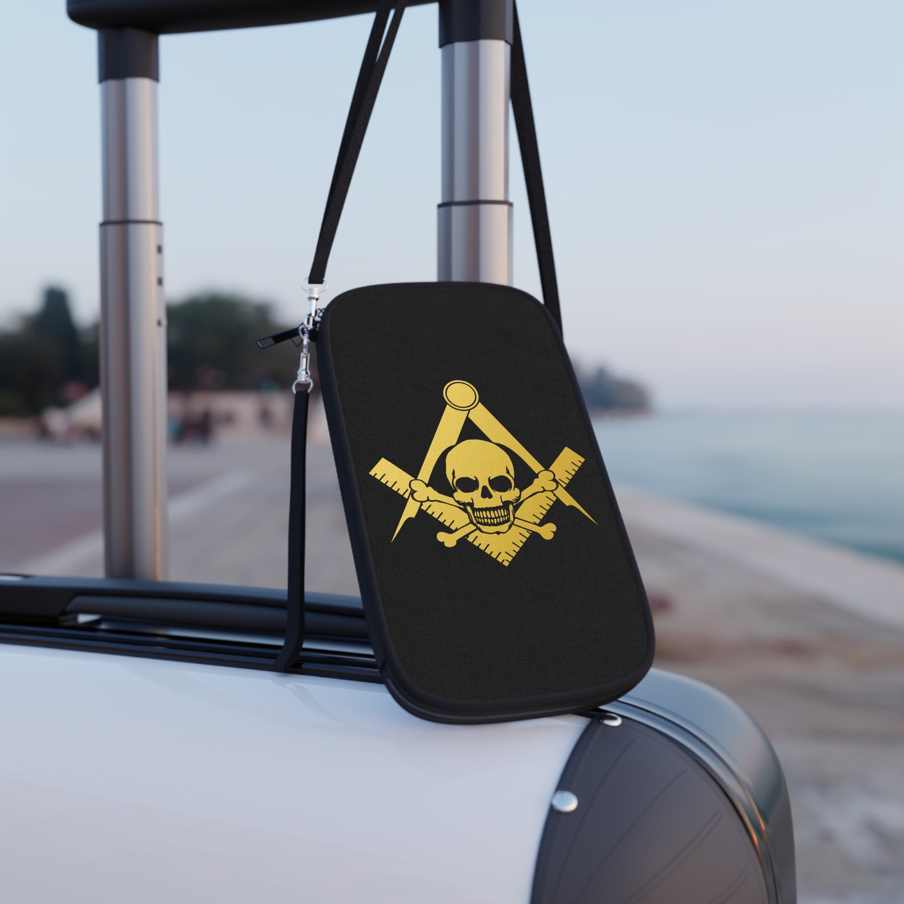 Widows Sons Passport Wallet - Skull & Bones With S&C With Shoulder & Wrist Strap - Bricks Masons