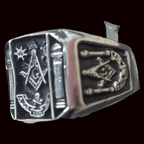 Masonic Ring Aude Vide Tace in 16g Silver Art 77 - Bricks Masons