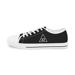 33rd Degree Scottish Rite Sneaker - Low Top Black & White