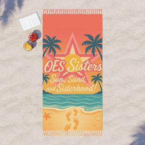 OES Towel - Polyester With Knotted Tassels Beach Cloth - Bricks Masons