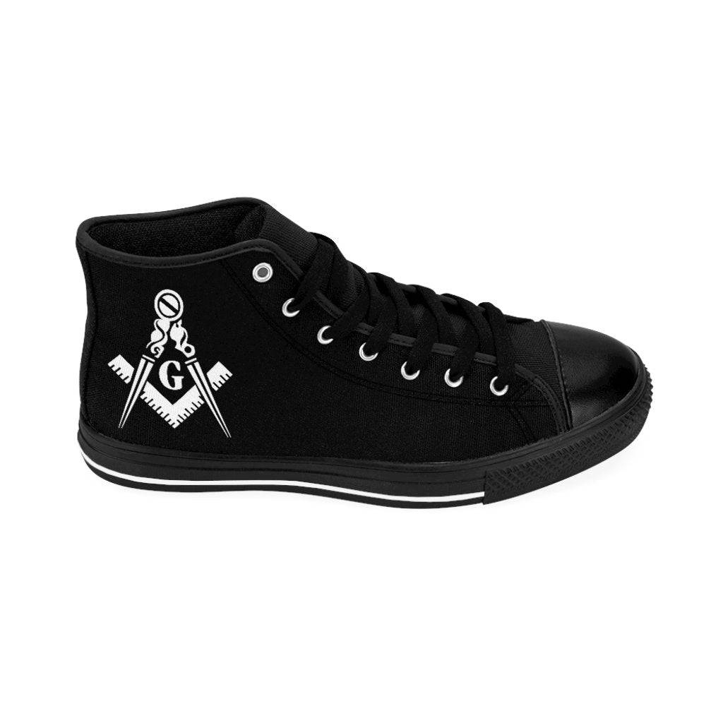 Master Mason Blue Lodge Sneaker - High-Top Black Square & Compass G