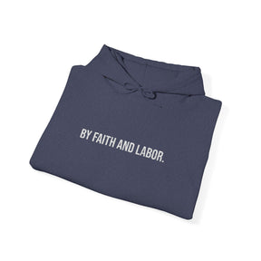 Master Mason Blue Lodge Hoodie - By Faith And Labor with Square & Compass G Embroidery - Bricks Masons