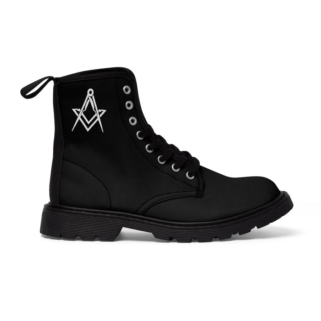 Master Mason Blue Lodge Boot - Black Canvas Square & Compass