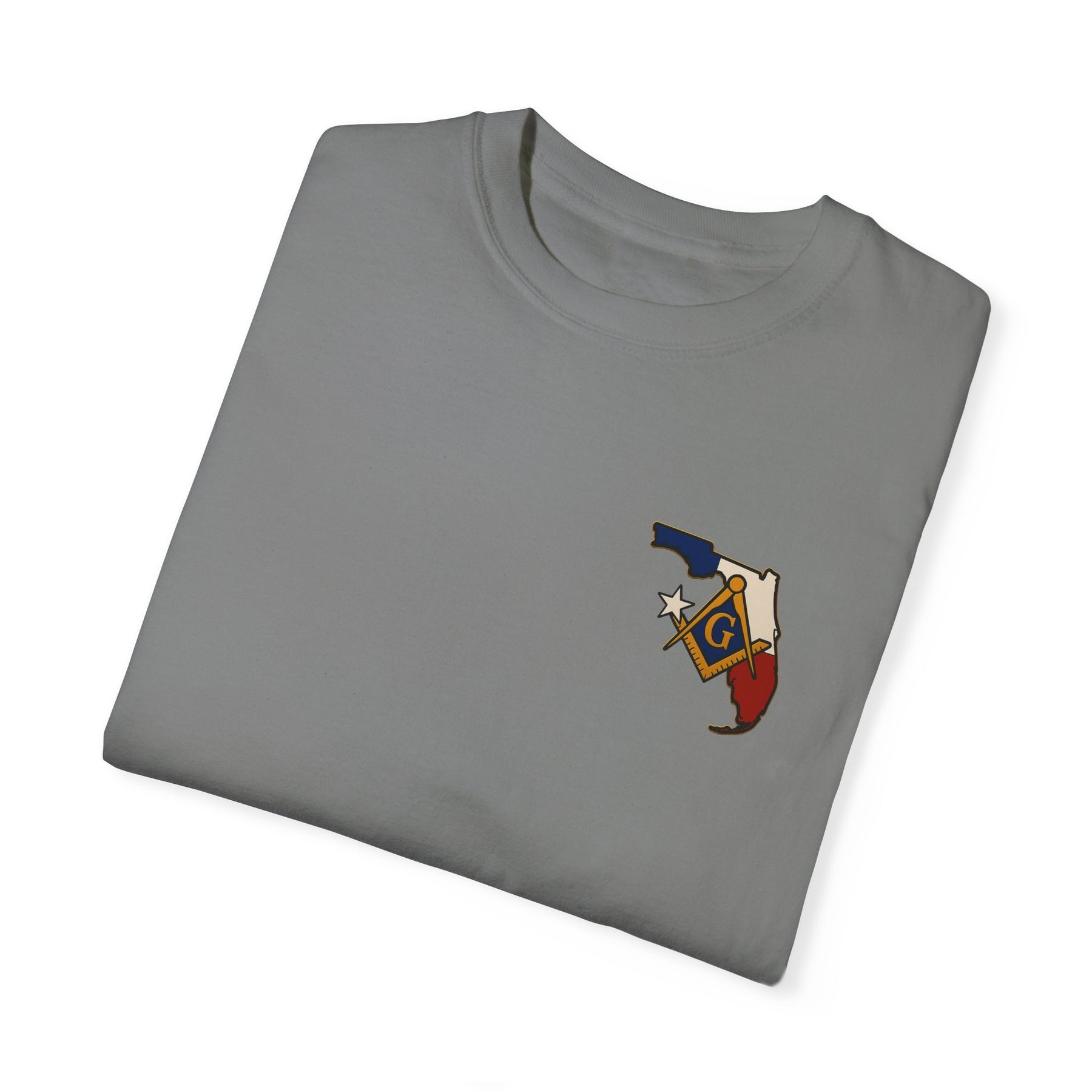 Master Mason Blue Lodge T-Shirt - Garment-Dyed Florida Mason - Bricks Masons
