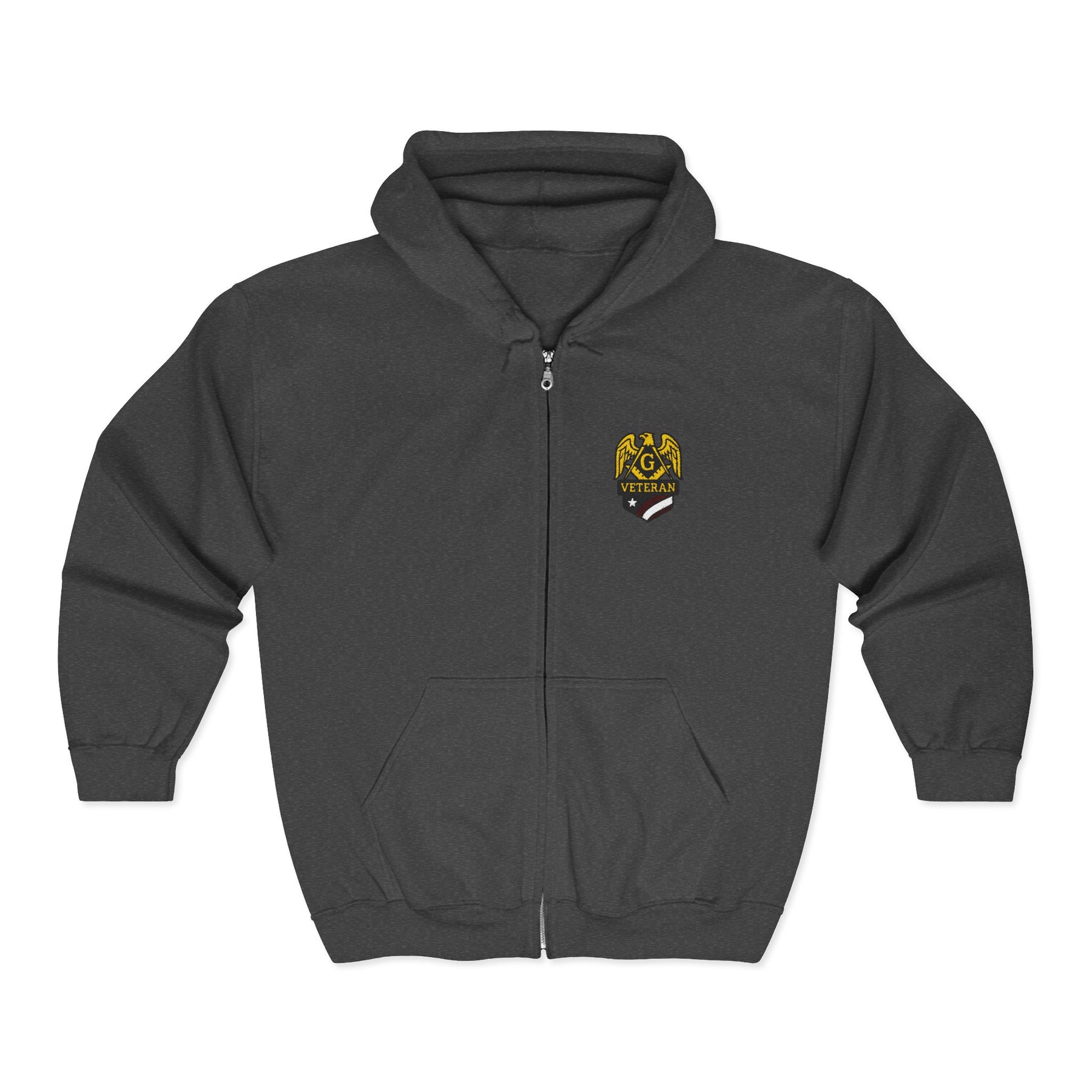 Master Mason Blue Lodge Hoodie - Veteran Mason Zip Up Jacket - Bricks Masons