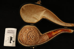 Master Mason Blue Lodge Meerschaum Pipe - Handcrafted With Square & Compass G - Bricks Masons