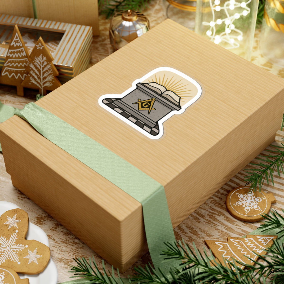 Master Mason Blue Lodge Sticker Decal - Kiss-Cut Masonic Altar - Bricks Masons