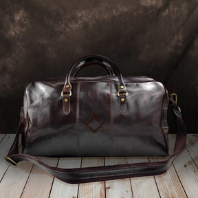 Master Mason Blue Lodge Travel Bag - Handmade Genuine Leather