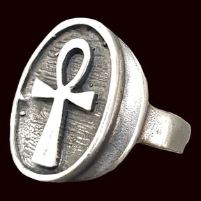 Egyptian Ankh Cross Ring in Silver 1.6 x 1 cm 5 g Art 910 - Bricks Masons