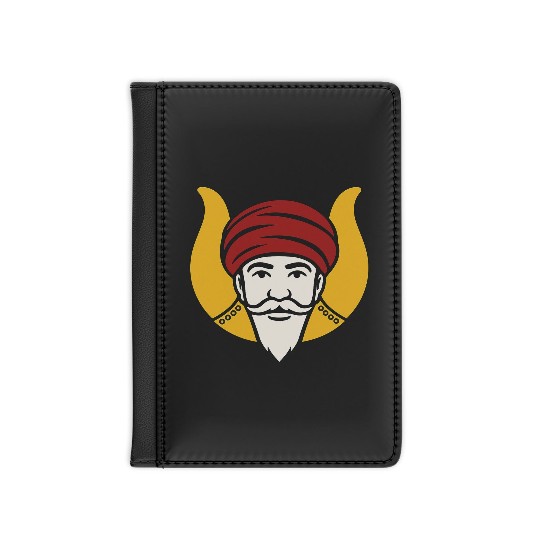 GROTTO Passport Cover - Black PU Leather - Bricks Masons