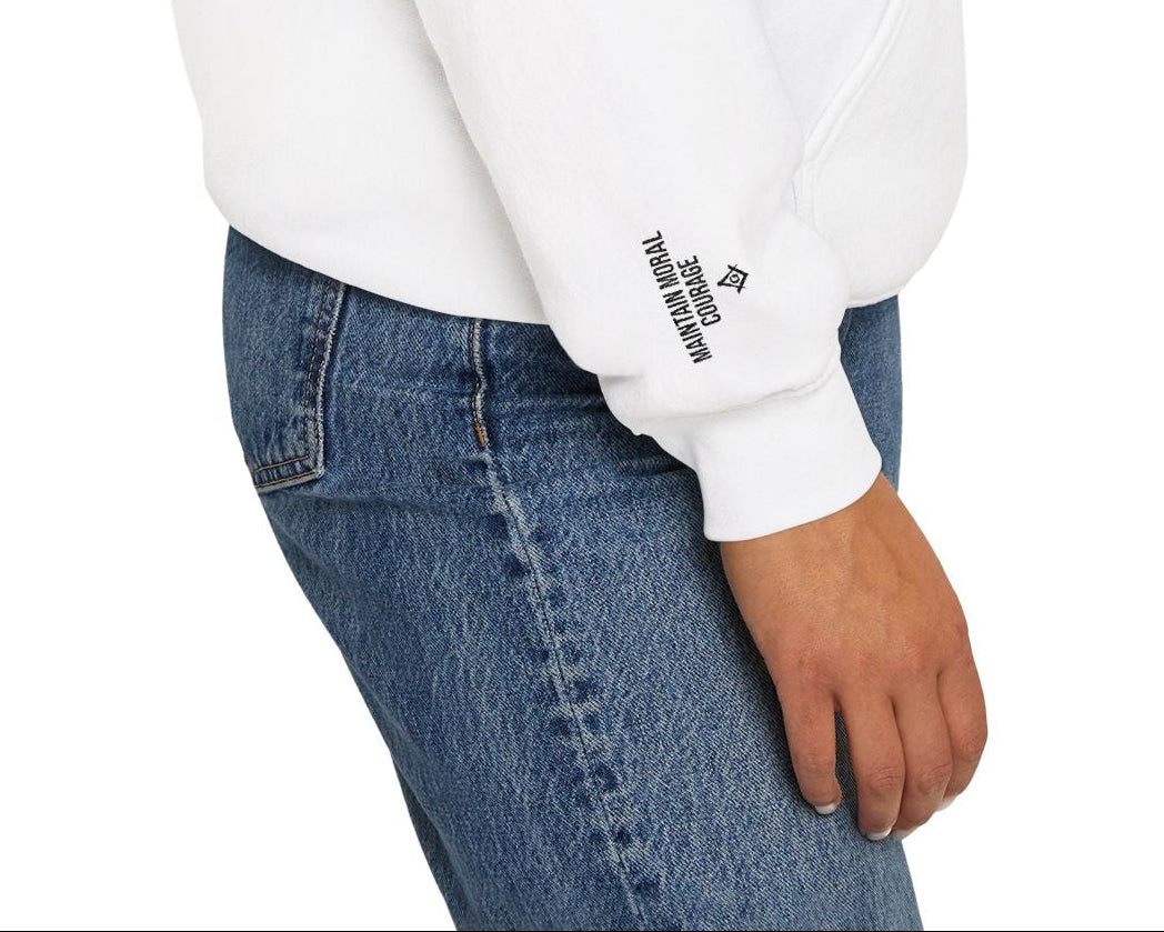 Master Mason Blue Lodge Hoodie - Strength Front & Sleeves Embroidery - Bricks Masons