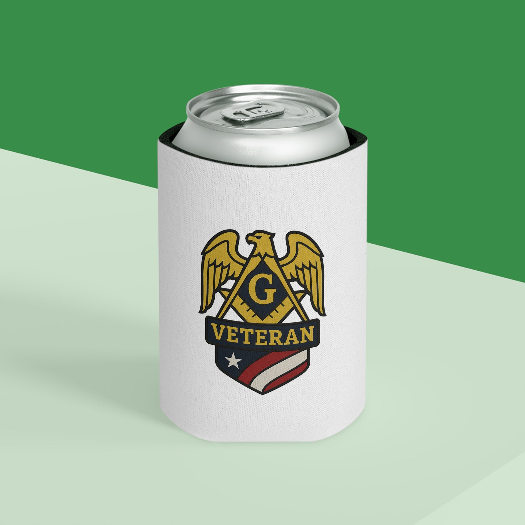 Master Mason Blue Lodge Can Cooler - Veteran Mason Square & Compass G - Bricks Masons