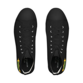 Red Cross of Babylone Sneaker - High Top Black & White Gold & Green Emblem - Bricks Masons