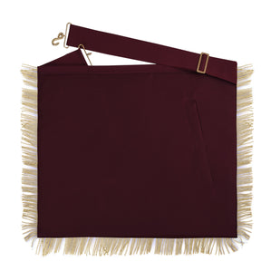 95th Degree Memphis Misraim Apron - Maroon Velvet With Gold Hand Embroidery Bullion - Bricks Masons