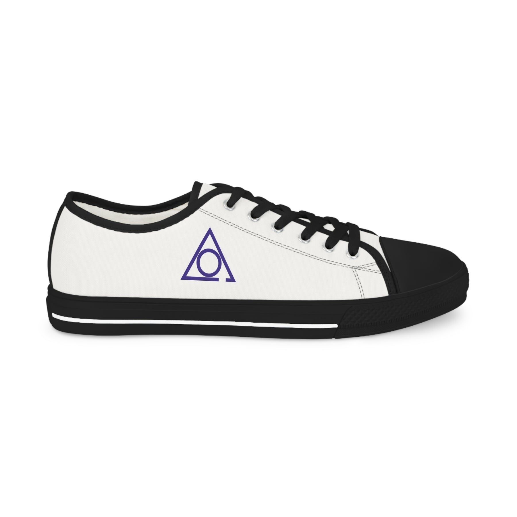 LOCOP Sneaker - Low Top Sneaker Black & White Purple Emblem - Bricks Masons