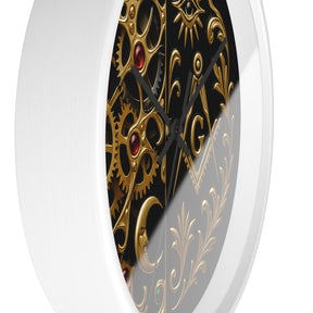 Master Mason Blue Lodge Clock - Split Dial Gear with Moon S&C G with Eye - Bricks Masons