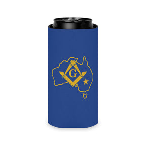 Master Mason Blue Lodge Australia Jurisdiction Can Cooler - Blue & Gold S & C - Bricks Masons