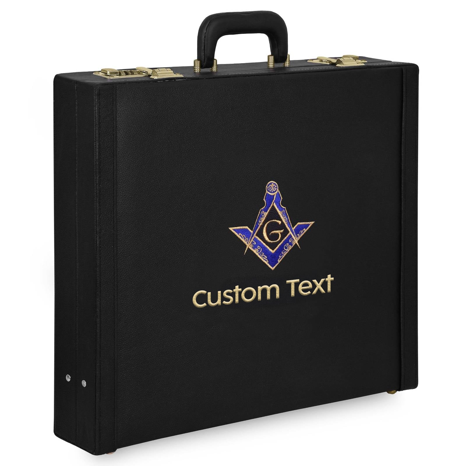 Master Mason Blue Lodge Apron Case - Blue & Gold Square & Compass G Various Sizes & Materials - Bricks Masons