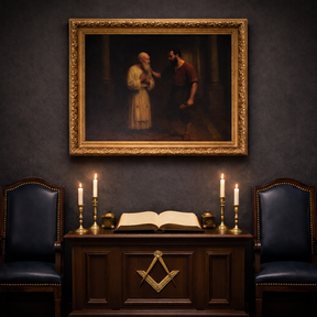 Framed Masonic Art - The Maul of Fidelity - Bricks Masons