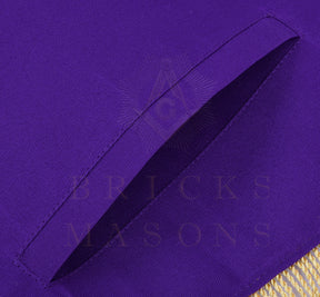 Grand Master Blue Lodge Apron - Customizable Emblem Premium Quality Purple Velvet Gold Bullion & Fringe - Bricks Masons