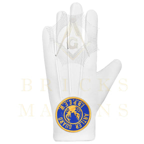 Antlered Guard Elks of the World Gloves - White Cotton - Bricks Masons