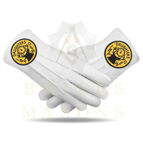 Elks of the World Gloves - White Leather Daughters of IBPOEW - Bricks Masons