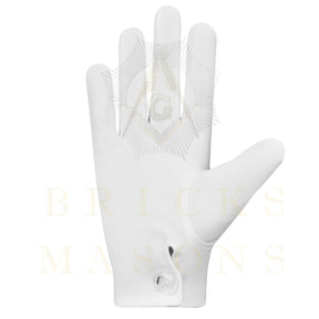 LOCOP Gloves - White Cotton Triangular Patch - Bricks Masons